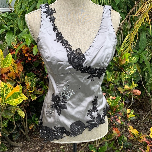 Vintage 90’s Asymmetrical Corset Style Sleeveless Top Size 8 - Picture 3 of 17